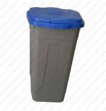 100 literes, műanyag, szürke-kék, emelőfedeles, kerekes, kültéri szelektív szemetes kuka hulladékgyűjtő