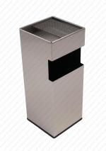 GESSERIT C 250 INOX, álló, fém, rozsdamentes acél, csiszolt, kombinált, hamutartó 25 literes hamutartós szemetes kuka hulladékgyűjtő, csikkgyűjtő