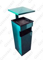 GESSERIT C 250 RAL ROOF, egyedi RAL színű, álló, fém, acél, kombinált, hamutartó 25 literes hamutartós szemetes kuka hulladékgyűjtő, csikkgyűjtő esőtetővel