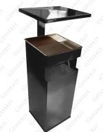 GESSERIT C 250 RAL ROOF, egyedi RAL színű, álló, fém, acél, kombinált, hamutartó 25 literes hamutartós szemetes kuka hulladékgyűjtő, csikkgyűjtő esőtetővel