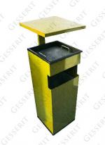 GESSERIT C 250 RAL ROOF, egyedi RAL színű, álló, fém, acél, kombinált, hamutartó 25 literes hamutartós szemetes kuka hulladékgyűjtő, csikkgyűjtő esőtetővel