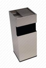 GESSERIT C 250 X INOX, álló, fém, rozsdamentes acél, csiszolt, kombinált, hamutartó 25 literes hamutartós szemetes kuka hulladékgyűjtő, csikkgyűjtő