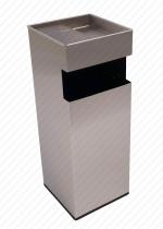 GESSERIT C 310 INOX, fém, rozsdamentes acél, csiszolt, álló, kombinált, hamutartó 50 literes hamutartós szemetes kuka hulladékgyűjtő, csikkgyűjtő