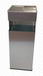GESSERIT C 310 INOX, fém, rozsdamentes acél, csiszolt, álló, kombinált, hamutartó 50 literes hamutartós szemetes kuka hulladékgyűjtő, csikkgyűjtő