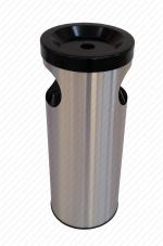GESSERIT F 310 INOX, kerek, álló, fém, rozsdamentes acél, csiszolt, kombinált, hamutartó 40 literes hamutartós szemetes kuka hulladékgyűjtő, csikkgyűjtő