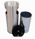 GESSERIT F 310 INOX, kerek, álló, fém, rozsdamentes acél, csiszolt, kombinált, hamutartó 40 literes hamutartós szemetes kuka hulladékgyűjtő, csikkgyűjtő