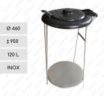 Állványos Hulladékgyűjtő  Ø 460 X 950 ↕ 120 L Rozsdamentes acél