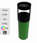 Barna szemetes kuka  Ø 310 X 1190 ↕ 60 L Acél A kívánt
