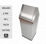 Billenőfedeles kuka, szemetes, hulladékgyűjtő  300 X 950 ↕ 60 L Rozsdamentes