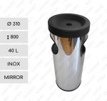 Dohányzó hulladékgyűjtő  Ø 310 X 800 ↕ 40 L Rozsdamentes acél Tükrös,