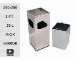 Dohányzó szemetes kuka  250 X 610 ↕ 25 L Rozsdamentes