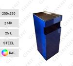 Elegáns hamutartós szemetes  250 X 250 X 610 ↕  25 L Acél