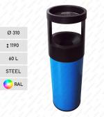Elegáns szemetes  Ø 310 X 1190 ↕ 60 L Acél A kívánt