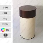 Elegáns szemetes  Ø 310 X 600 ↕ 40 L Acél A kívánt