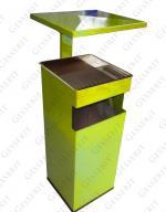 Fedeles hamutartós hulladékgyűjtő  250 X 250 X 910 ↕  25 L Acél