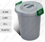 Fedeles szemetes kuka  Ø 400 X 480 ↕ 25 L Műanyag Szürke, Zöld