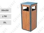 Fém hulladékgyűjtő  350 X 780 ↕ 35L Fa/Acél Barna