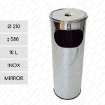 Fém Szemetes  Ø 210 X 580 ↕ 10 L Rozsdamentes acél Tükrös,
