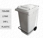 Háztartási  műanyag szemetes kuka 720 X 580 1060 ↕ 240 L Műanyag