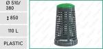 Háztartási szemetes  Ø 510/380 X 850 ↕ 110 L Műanyag Szürke, Zöld