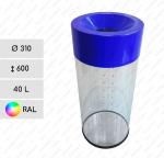 Hulladékgyűjtő  Ø 310 X 600 ↕ 40 L Műanyag, Átlátszó, polikarbonát