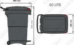 Hulladékgyűjtő 400 X 650 X 810 ↕ 80 L Műanyag Hulladékgyűjtő 400 X 650 X 810 ↕ 80 L Műanyag