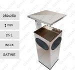 Inox kültéri szemetes kuka  250 X 900 ↕ 25 L Rozsdamentes