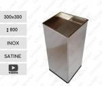 Inox kültéri szemetes kuka  300 X 800 ↕ Rozsdamentes acél