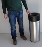 Inox papírkosár Ø 310 X 800 ↕ 60 L Rozsdamentes acél Csiszolt, Inox papírkosár Ø 310 X 800 ↕ 60 L Rozsdamentes acél Csiszolt,