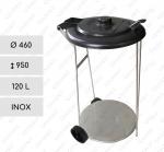Inox szelektív hulladékgyűjtő  Ø 460 X 950 ↕ 120 L Rozsdamentes acél