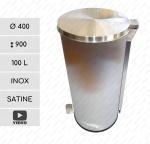 Ipari szemetes  Ø 400 X 900 ↕ 100 L Rozsdamentes acél Csiszolt,