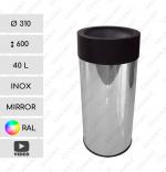 Irodai kuka szemetes hulladékgyűjtő  Ø 310 X 600 ↕ 40 L Rozsdamentes acél Tükrös,