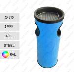 Kék hulladékgyűjtő  Ø 310 X 800 ↕ 40 L Acél A kívánt