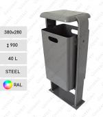 Kültéri kuka  380 X 280 X 900 ↕  40 L Acél