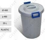 levehető fedelű szemetes  Ø 400 X 480 ↕ 25 L Műanyag Szürke, Kék