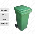 Műanyag háztartási szemetes kuka  540 X 480 X 930 ↕  120 L Műanyag