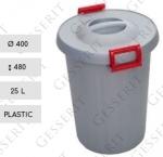 Munkahelyi kuka  Ø 400 X 480 ↕ 25 L Műanyag Szürke, Piros