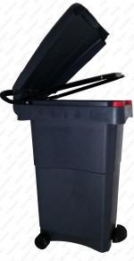 Pedálos kuka szemetes hulladékgyűjtő rozsdamentes műanyag  400 X 650 X 810 ↕  80 L Műanyag