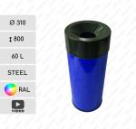 Piros hulladékgyűjtő  Ø 310 X 800 ↕ 60 L Acél A kívánt