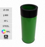 Piros hulladékgyűjtő  Ø 310 X 800 ↕ 60 L Acél A kívánt