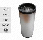 Rozsdamentes kuka, szemetes  Ø 310 X 800 ↕ acél Csiszolt, Szatén