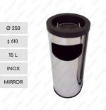 Rozsdamentes szemetes  Ø 250 X 610 ↕ 15 L acél Tükrös,
