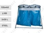 Szemetes kuka  1135 X 465 950 ↕ 2x120 L Acél