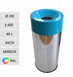 Szemetesek  Ø 310 X 600 ↕ 40 L Rozsdamentes acél Tükrös,