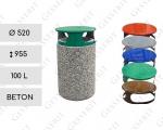 Utcai kuka  Ø 520 X 955 ↕ 100 L beton Piros