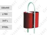 Utcai kuka  330 X 490 X 1100 ↕  2x17 L Acél
