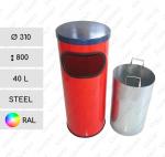 Zöld szemetes kuka  Ø 310 X 800 ↕ 40 L Acél A kívánt